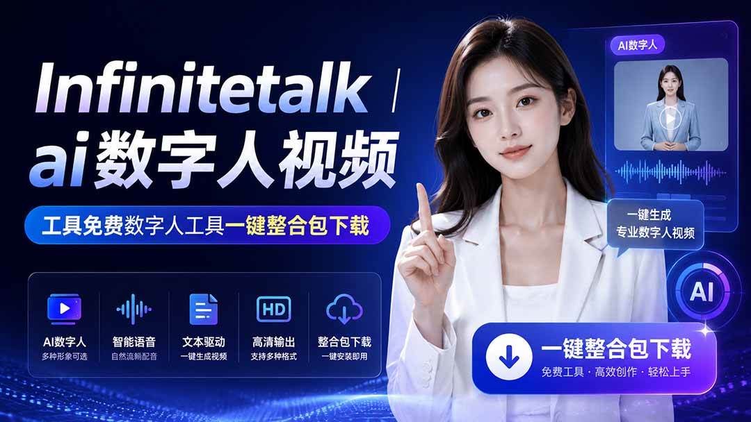 (20008期)Infinitetalk丨ai数字人视频-工具免费数字人工具一键整合包下载-泰戈创艺资源库