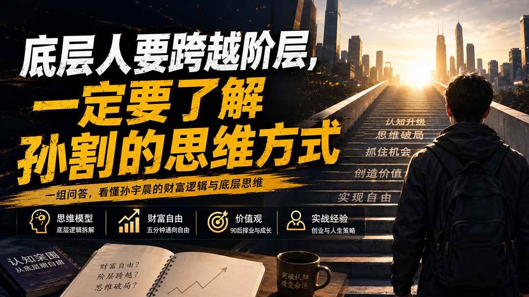 (20040期)付费文章:底层人要跨越阶层,一定要了解孙割的思维方式-泰戈创艺资源库