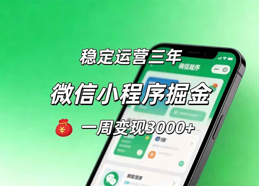 (20077期)月收益稳定1W+的微信小程序,前期积累客户,后期躺平养老,小白轻松上手-泰戈创艺资源库