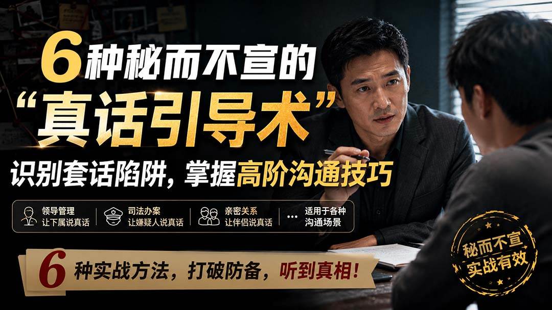 (20113期)付费文章:6种秘而不宣的“真话引导术”识别套话陷阱,掌握高阶沟通技巧-泰戈创艺资源库