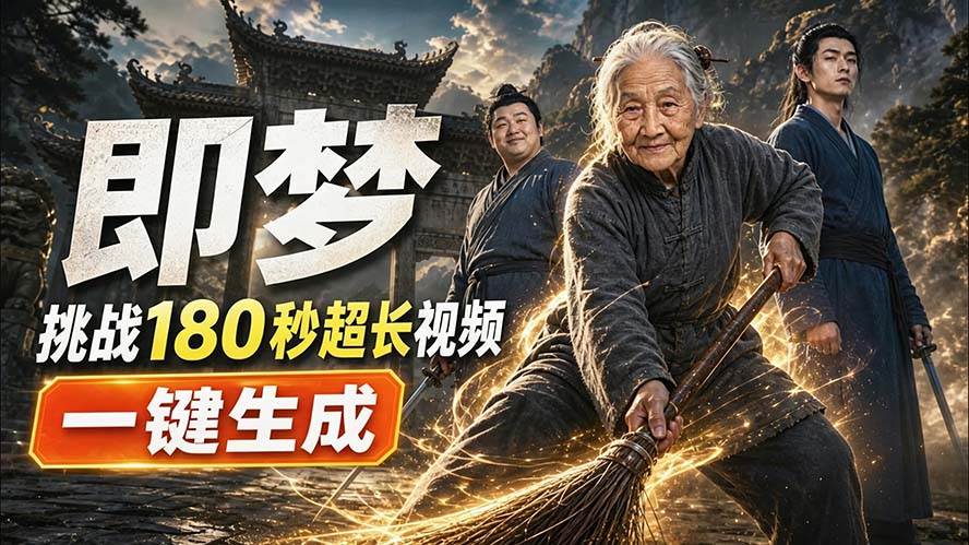 (20112期)即梦挑战180秒超长视频!一键生成3分钟电影?完整制作流程详细分享!-泰戈创艺资源库