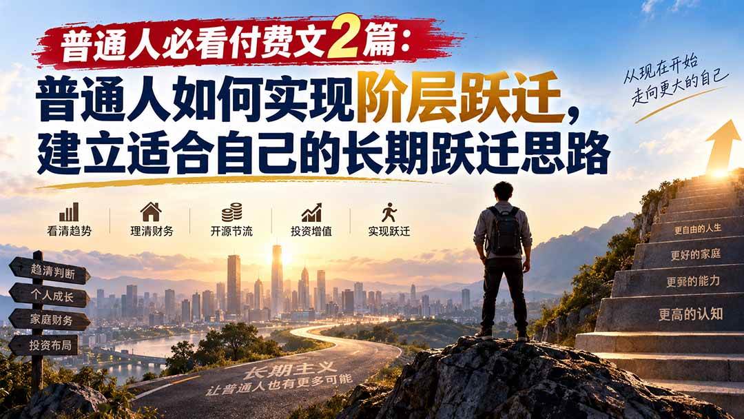 (20262期)普通人必看付费文2篇:普通人如何实现阶层跃迁,建立适合自己的长期跃迁思路-泰戈创艺资源库