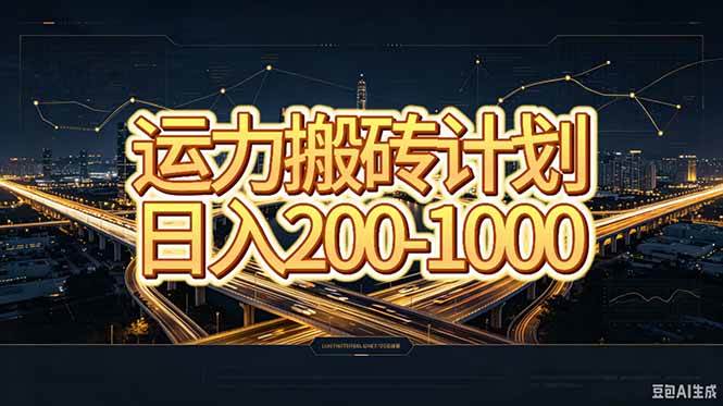 (20283期)运力搬砖,风口项目。当日收益稳定200-1000。 每天仅需一小时,新人轻松上手。-泰戈创艺资源库