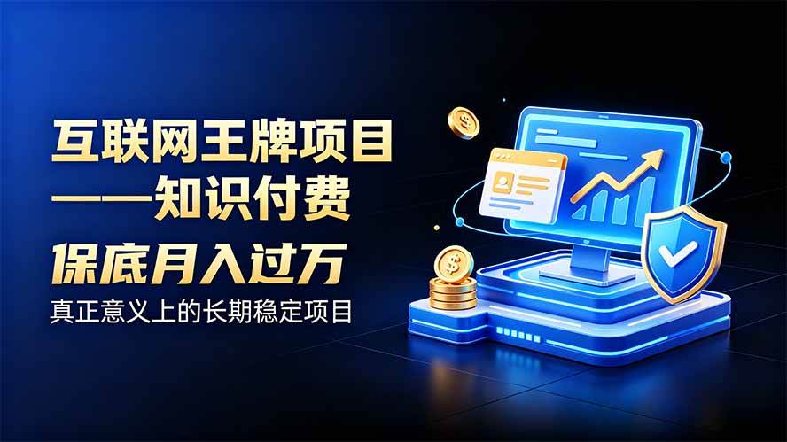 (20297期)互联网王牌项目——知识付费,月入过万只是保底,真正意义上的长期稳定项目-泰戈创艺资源库