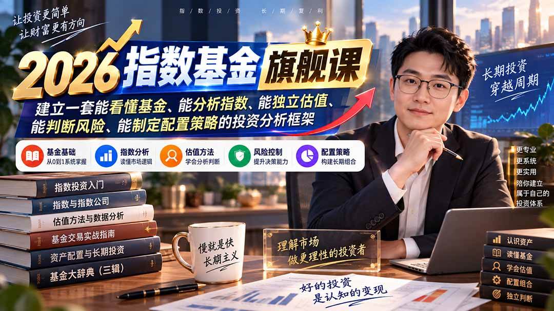 (20298期)2026指数基金旗舰课|建立一套能看懂基金、能分析指数、能独立估值、能判断风险、能制定配置策略的投资分析框架-泰戈创艺资源库