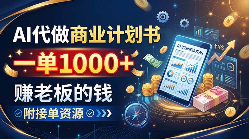 (20303期)AI代做商业计划书,一单1000+,赚老板的钱,附接单资源-泰戈创艺资源库