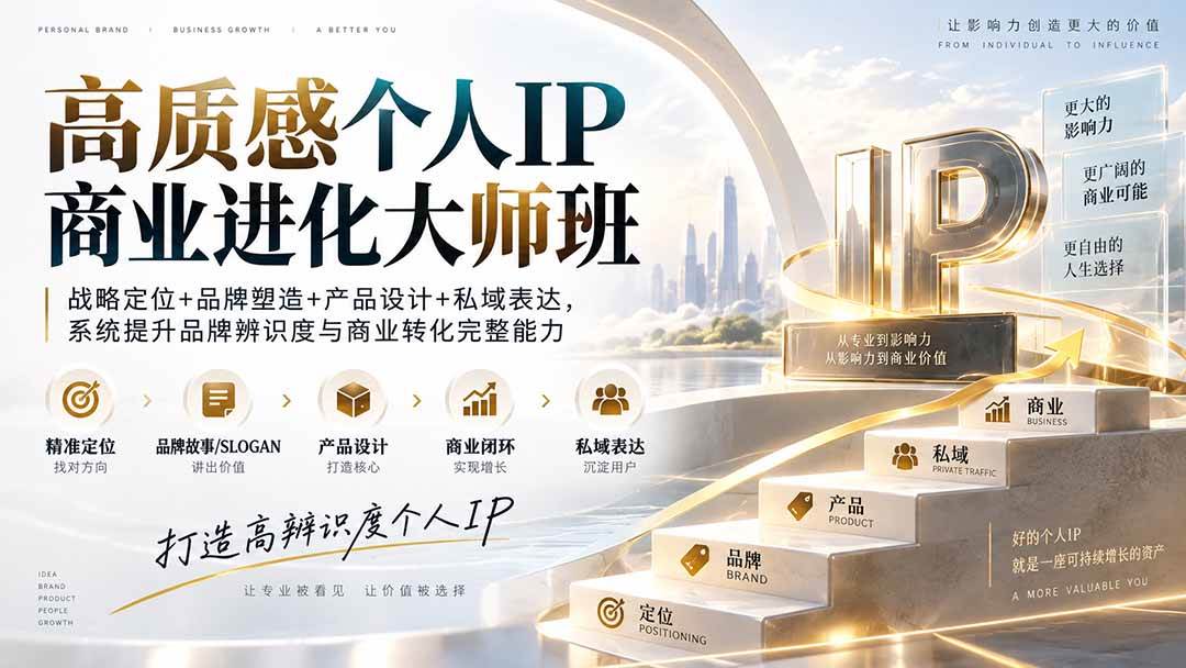 (20324期)高质感个人IP商业进化大师班:战略定位+品牌塑造+产品设计+私域表达,系统提升品牌辨识度与商业转化完整能力-泰戈创艺资源库