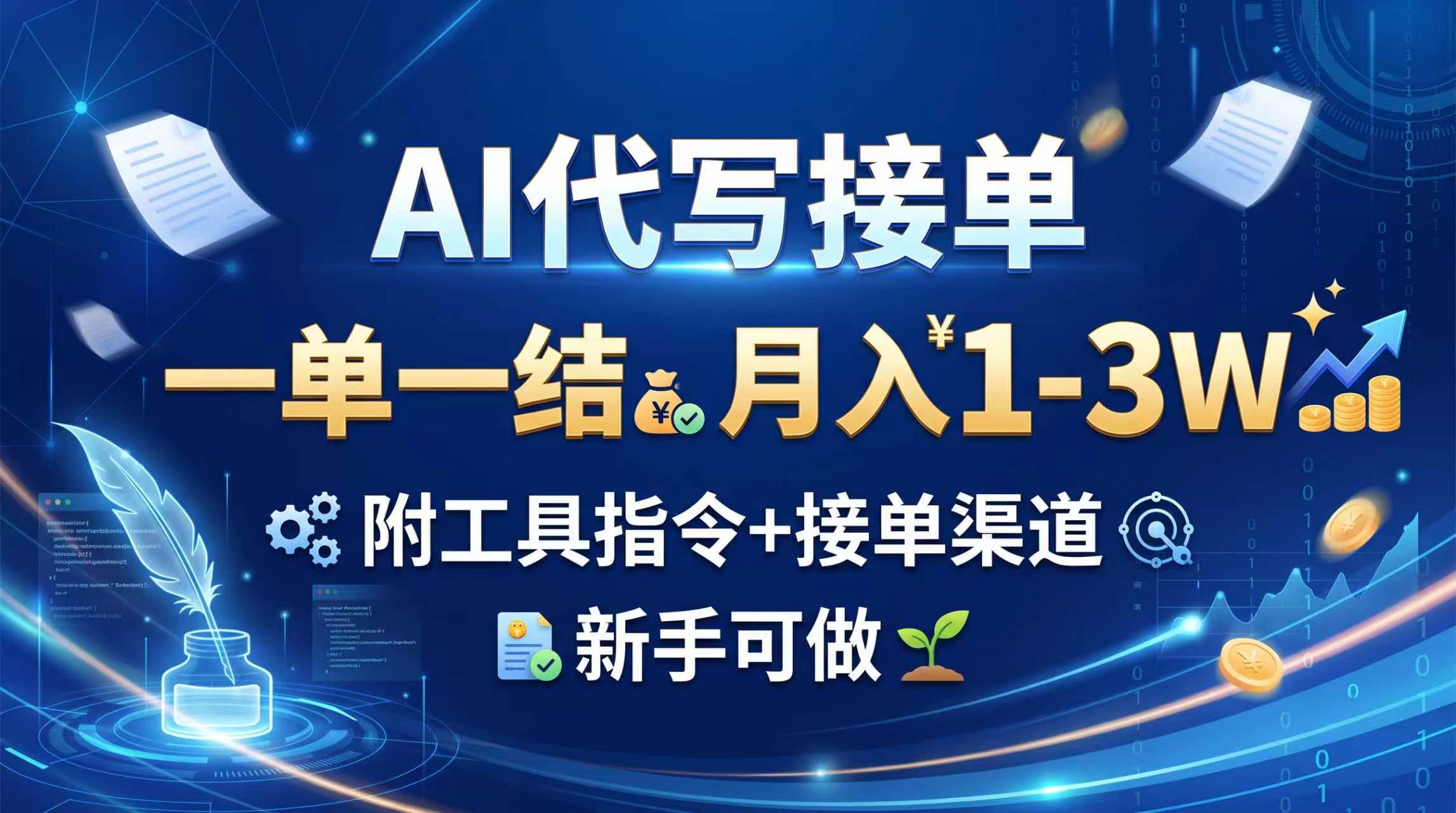 (20343期)AI代写接单,一单一结,月入1-3W,附工具指令+接单渠道,新手可做-泰戈创艺资源库