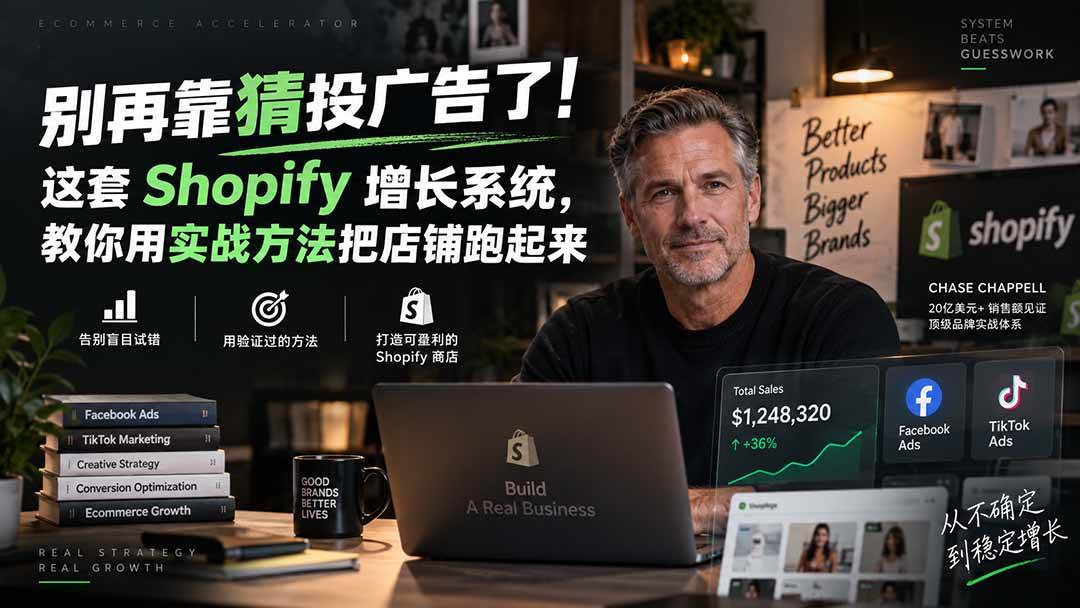 (20367期)别再靠猜投广告了!这套 Shopify 增长系统,教你用实战方法把店铺跑起来【原创双语字幕】-泰戈创艺资源库