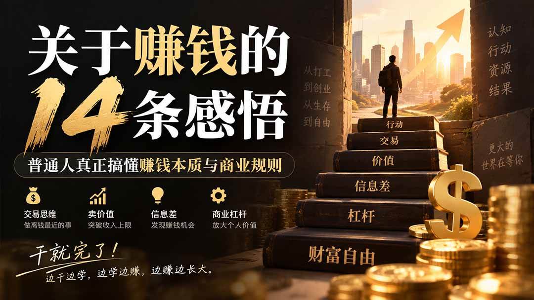 (20384期)付费文章:关于賺钱的14条感悟关于赚钱的14条感悟:普通人真正搞懂赚钱本质与商业规则-泰戈创艺资源库