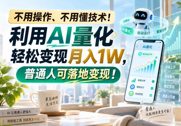 (20429期)利用AI量化轻松变现月入1W,普通人可落地变现,不用操作、不用懂技术!-泰戈创艺资源库