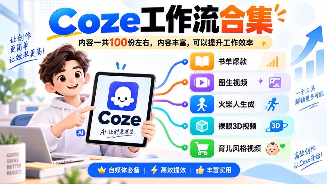 （20440期）Coze工作流合集，内容一共100份左右，内容丰富，可以提供工作效率-泰戈创艺资源库