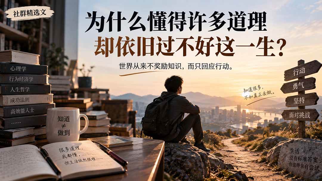 (20462期)社群精选文:为什么懂得许多道理却依旧过不好这一生?-泰戈创艺资源库