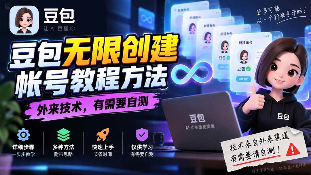 (20550期)豆包无限创建帐号教程方法,外来技术,有需要自测-泰戈创艺资源库