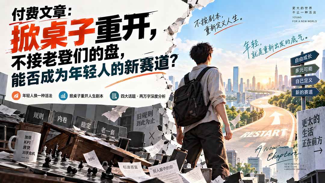 (20557期)付费文章:掀桌子重开,不接老登们的盘,能否成为年轻人的新赛道?-泰戈创艺资源库