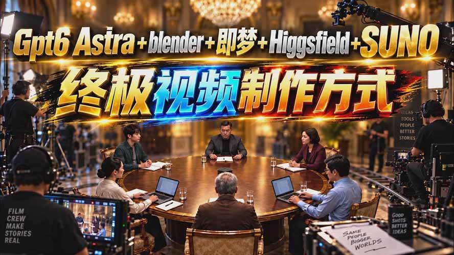 (20588期)GPT-6 Astra+Blender+即梦+Higgsfield+Suno=终极视频制作方式(无水印)-泰戈创艺资源库