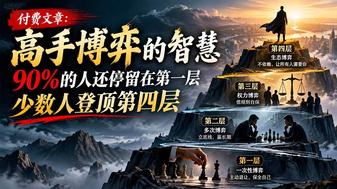 (20628期)【无水印】付费文章:高手博弈的智慧,90%的人还停留在第一层,少数人登顶第四层-泰戈创艺资源库