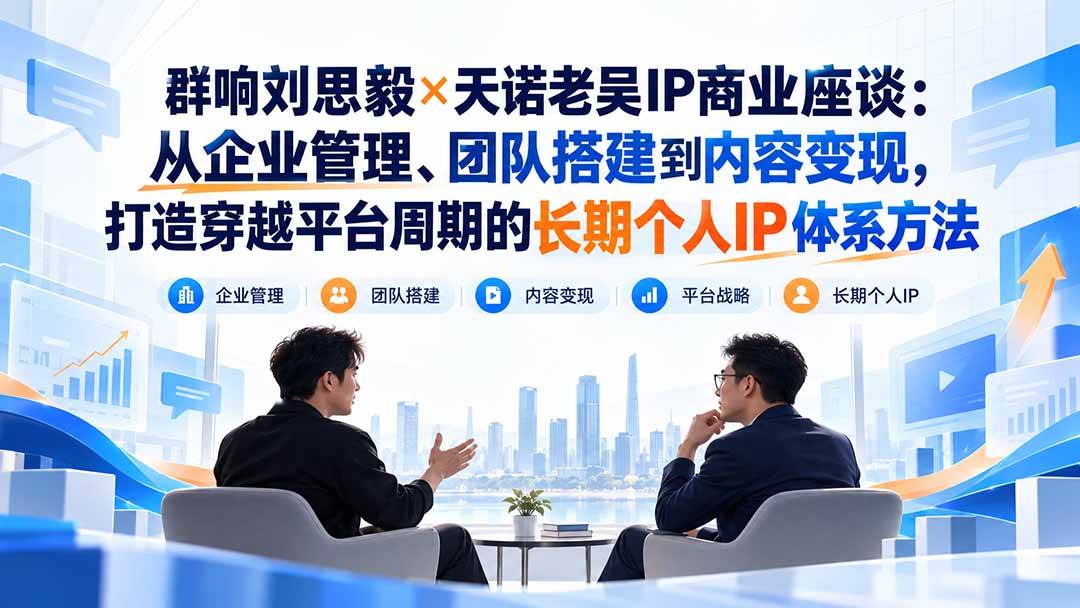 (20771期)群响刘思毅×天诺老吴IP商业座谈:从企业管理、团队搭建到内容变现,打造穿越平台周期的长期个人IP体系方法-泰戈创艺资源库