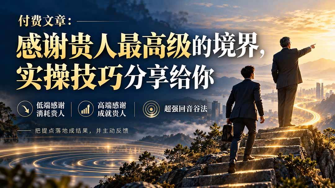 （20871期）付费文章：感谢贵人最高级的境界，实操技巧分享给你-泰戈创艺资源库
