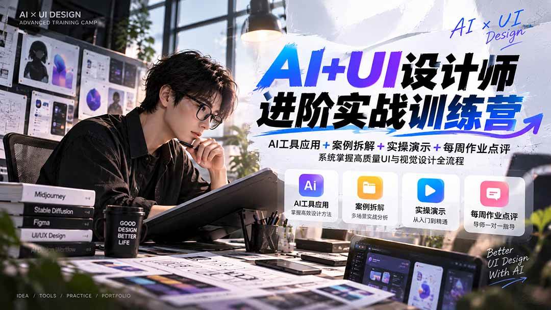 (20905期)【无水印】AI+UI设计师进阶训练营-第4期:AI工具应用+案例拆解+实操演示+作业点评,掌握高质量UI与视觉设计全流程-泰戈创艺资源库