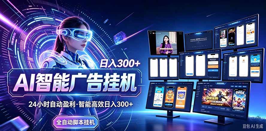 (20900期)24小时AI广告挂机|在家就能做的被动副业-泰戈创艺资源库